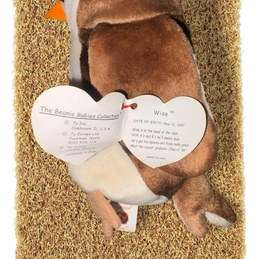 TY Wise the Owl Beanie Baby #retro #teddybear #collectable